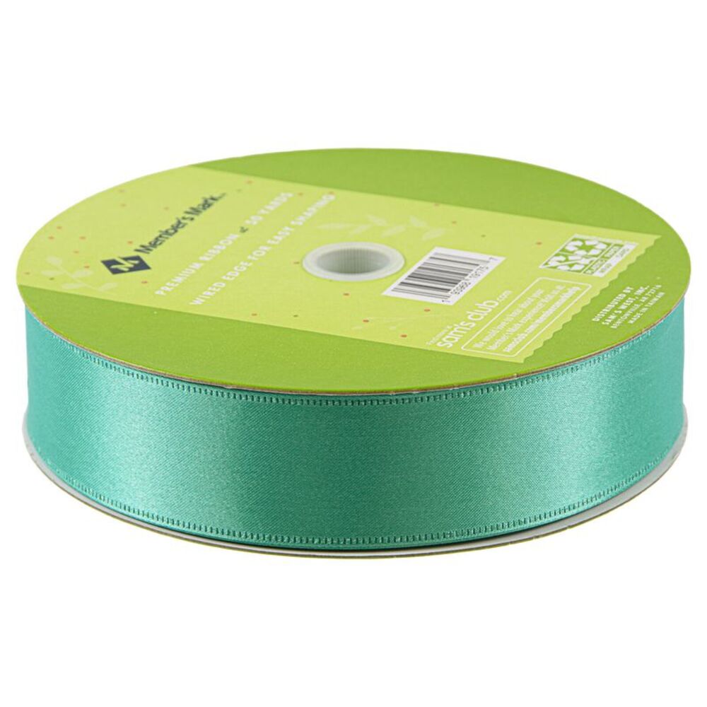 Member's Mark Premium Wired Ribbon 50 Yards 1-1/2 in Width, Teal